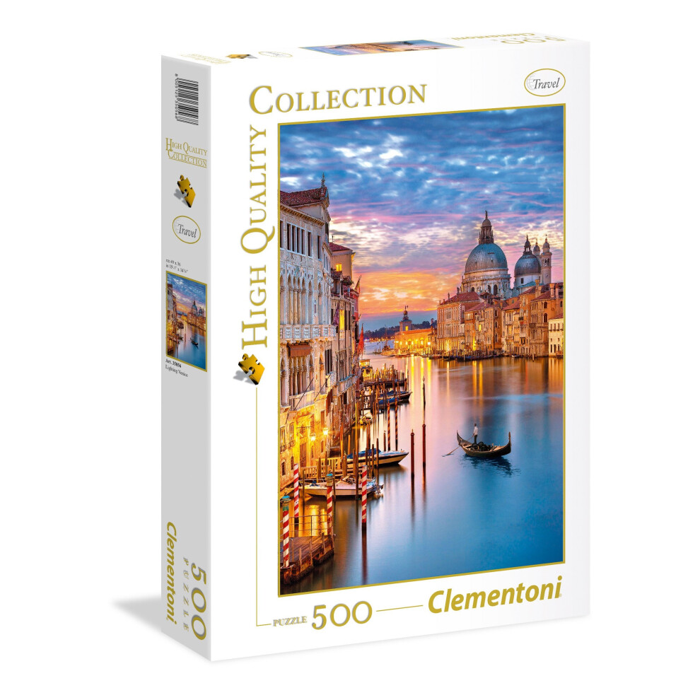 Clementoni 35056 -35056-High Quality Collection-Lighting Venice-500Â Pieces, Multi-Colour
