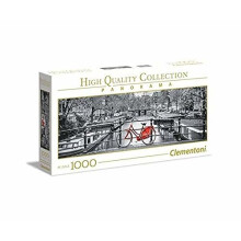 Clementoni 39440 Clementoni-39440-High Quality Collection Panorama-Amsterdam Bicycle-1000 Pieces, Multi-Colour