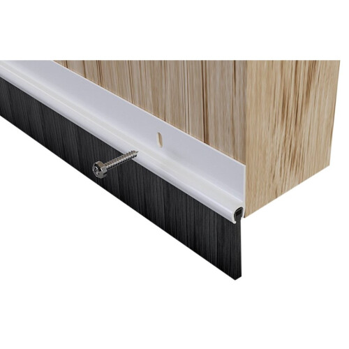 Door Brush Draught Seal Excluder, White PVC, 914 mm for Sliding and