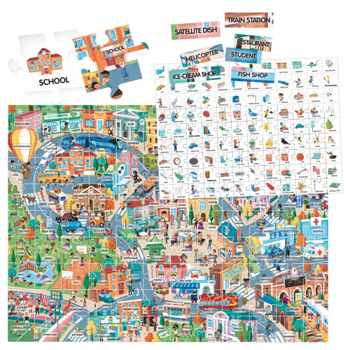 HEADU - Easy English 100 Words City Puzzle 1