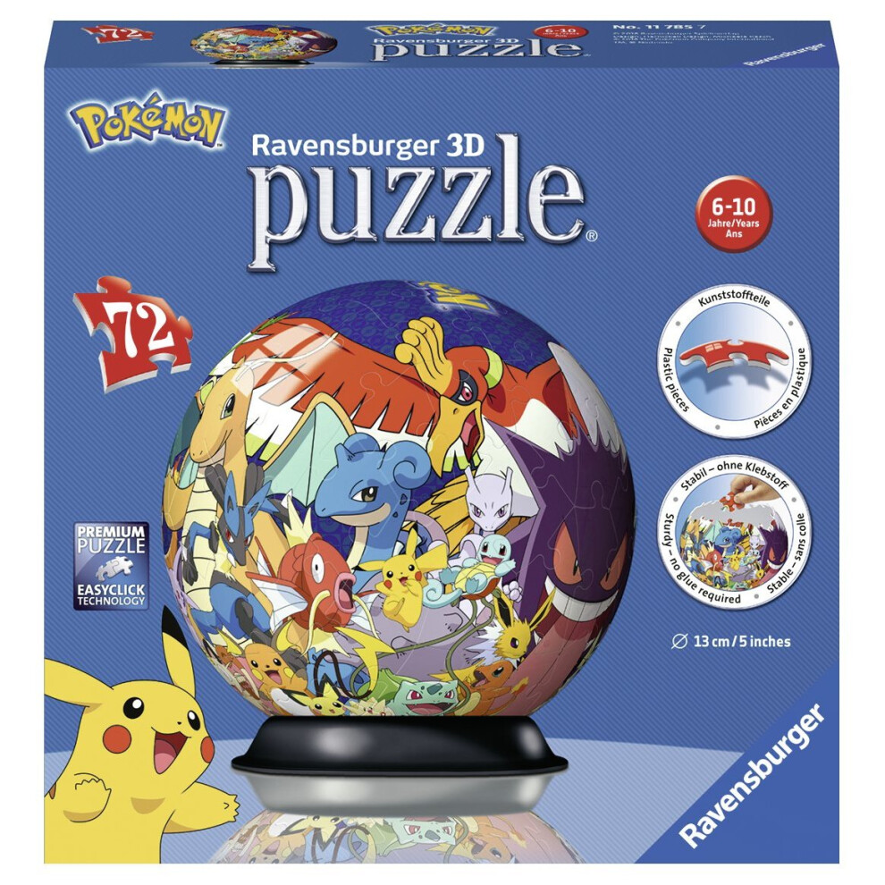 Ravensburger 3D Puzzle PokemonÂ â€“Â 72Â Pieces, 11785