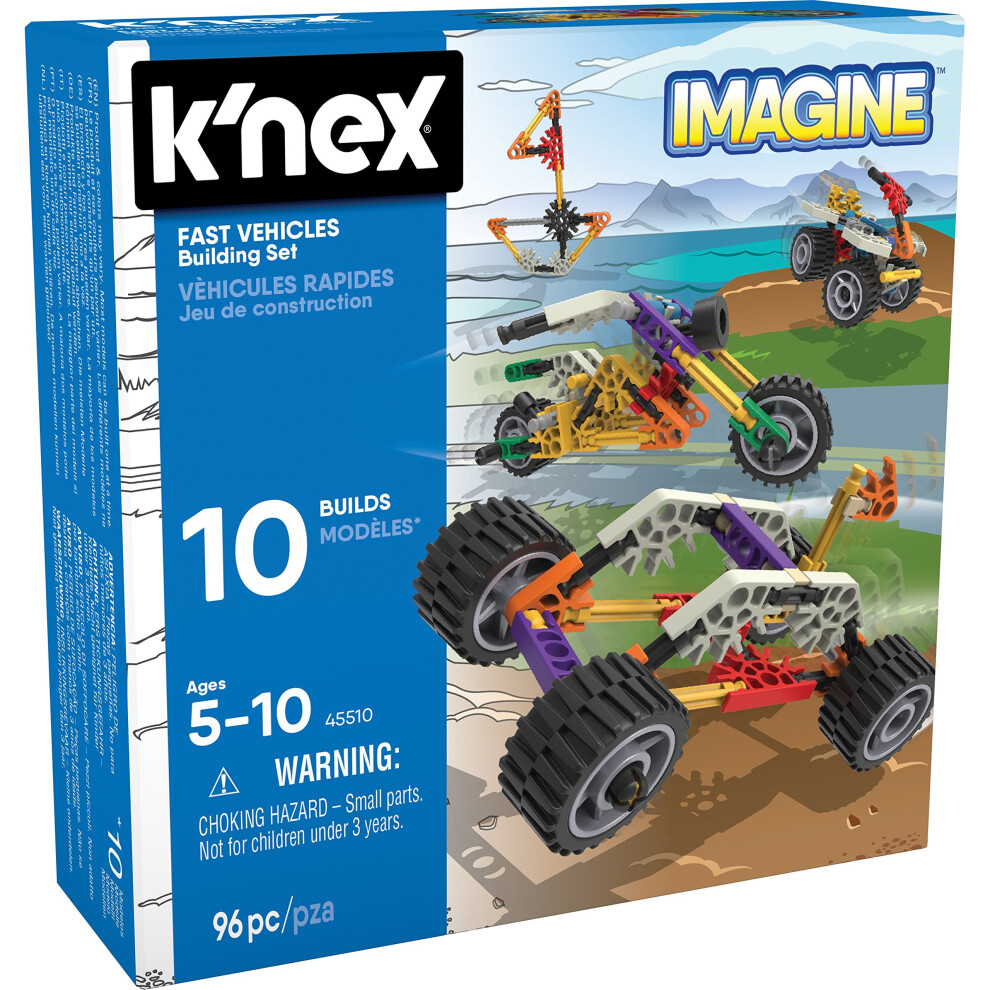 K'NEX Imagine - Beginner Fun Fast Vehicles Building Set - 96 pieces - Ages 5+