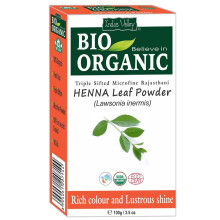 Indus Valley Certified Bio Organic Henna Leaf Powder Pure Natural Microfine Triple Sifted For Hair Colouring with Free Recipe Book 100g