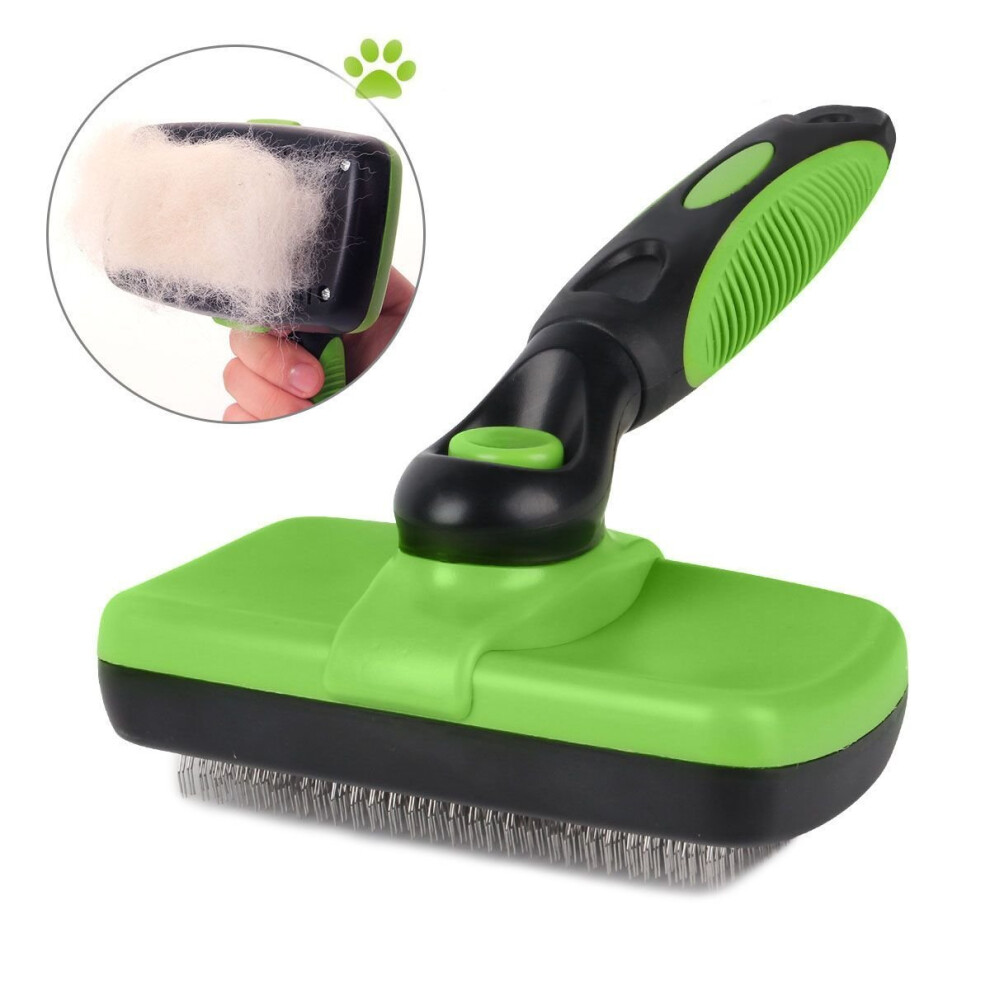 Pet Grooming Brush-Self Cleaning Slicker Brushes for Dogs and Cats Long & Thick Hair Best Pet Shedding Tool for Grooming Loose Undercoat,Tangled...