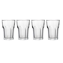 Versatile Set Of 4 Luxor Clear Glass Tumblers 360Ml, Fluted Glassware Drinking Glass, Sturdy Glass Tumbler