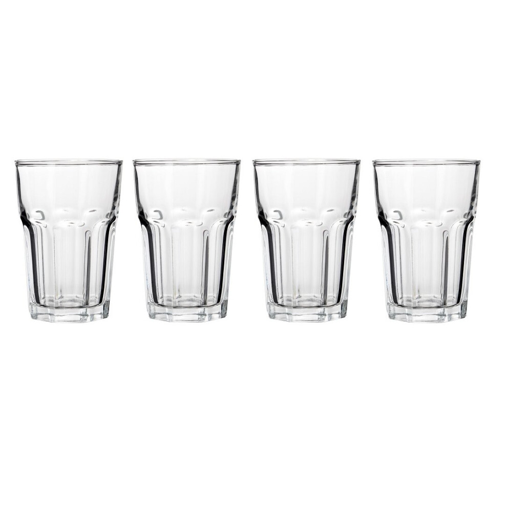 Premier Housewares Versatile Set Of Four Luxor Clear Glass Tumblers, Clear Glassware Drinking Glass, Lightweight Glass Tumbler