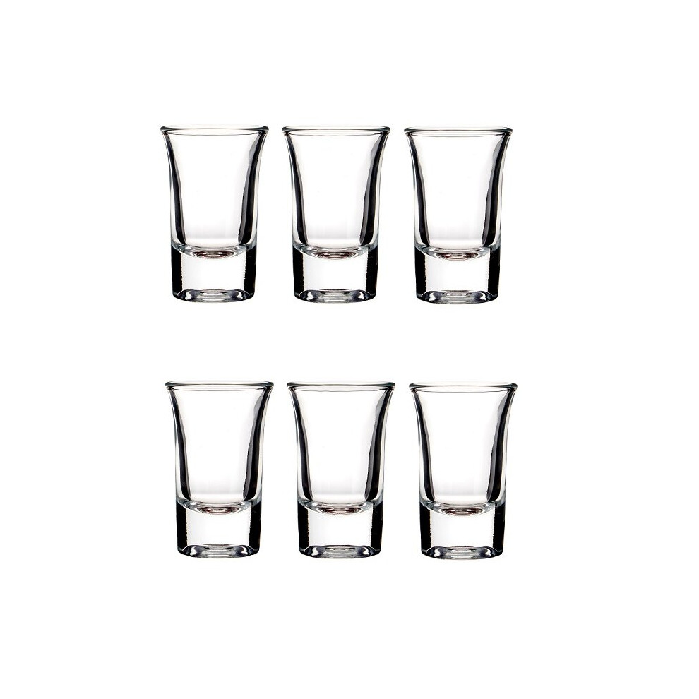Strong Set Of 6 Clear Shot Glasses 35Ml, Versatile Shot Glasses, Flawlessly Packed Glasses With Thick Base