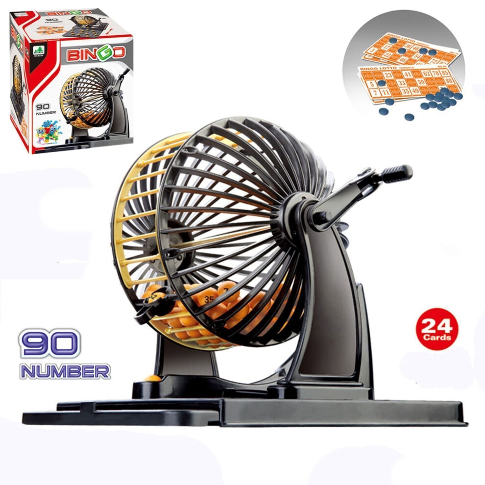 Thomas-&-Anca-Club-Supplies Family Bingo / Lotto Numbers Machine Game 90 Number 24 Cards Bingo Cage