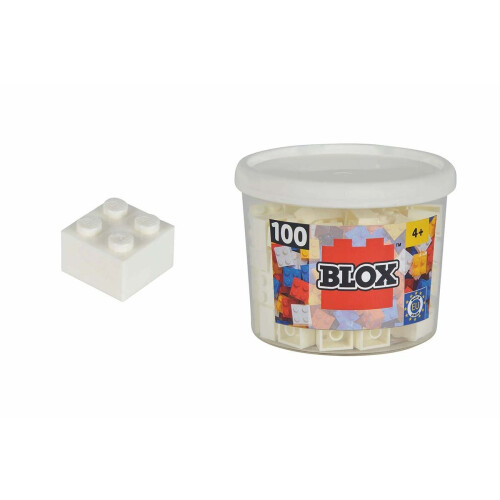 Simba SIMBA 104114113 "Blox 4-Stud White Building Blocks Set (100-Piece)