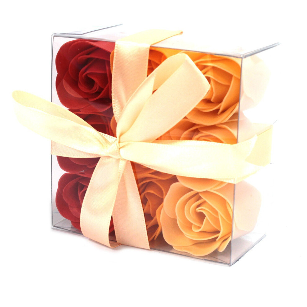 Evie's-Bazaar Set Of 9 Soap Flowers - Peach Roses