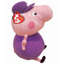 TY Peppa Pig Grandpa Pig Beanie Boo Soft Toy - 15cm, Collectable TY Range, Brightly Coloured, Ages 3+, C-46264