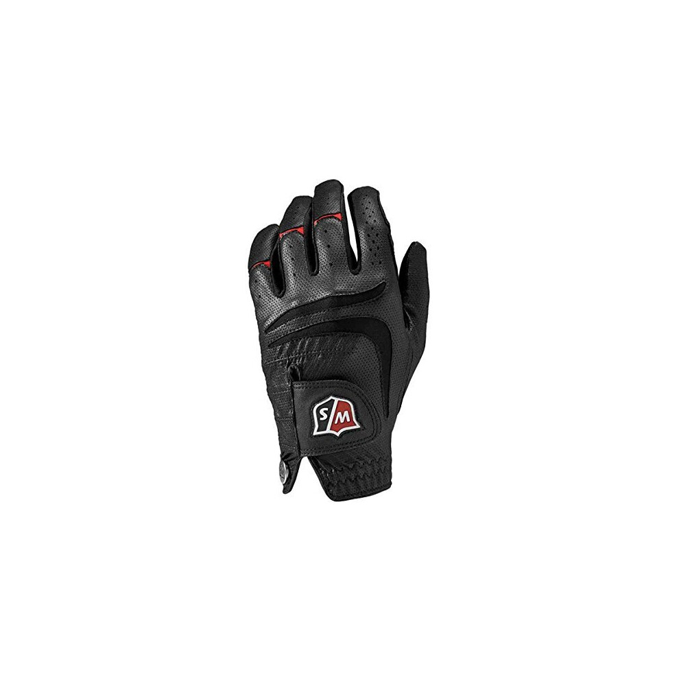 Wilson Staff Men's Grip Plus Golf Glove, Left Hand, Black, Large