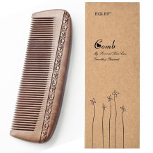 Wooden Comb Hair Comb Massage Comb Two Sided Carving Mahogany Comb 17.5cm/6.9'' (Type 2)