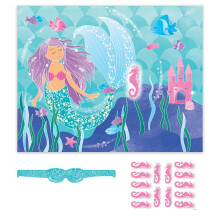 Buntes Meerjungfrau-Partiespielset für 14 Kinder (1 Set) - Spaßiges Design - Ideal für Kinderfeste