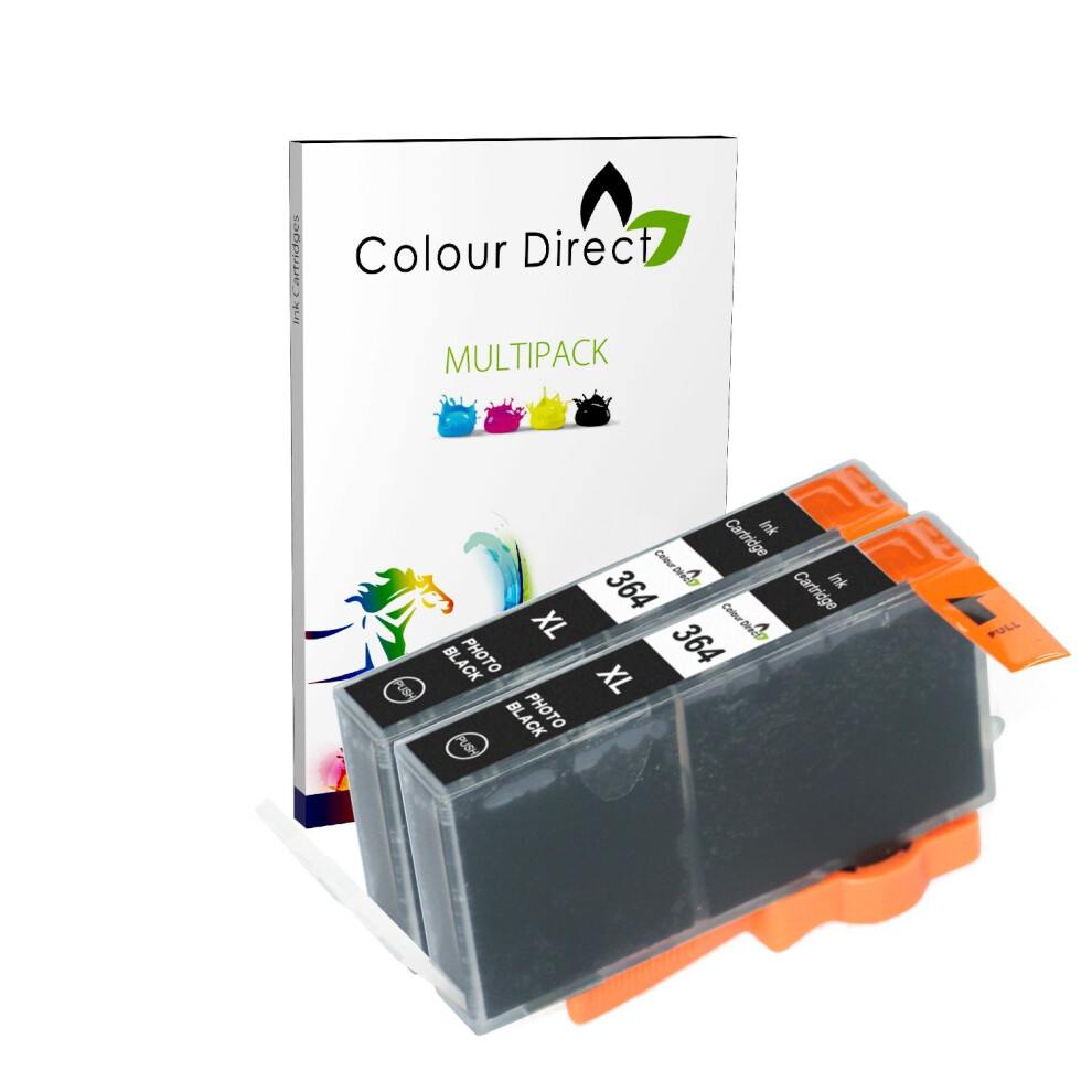 Compatible Colour Direct 2 X Photo 364 Xl Ink Cartridge Replacement For Hp Photosmart 7510, 7520, B8550, B8553, C5380, C5383, C5390, C6300,... Black 5055592574946