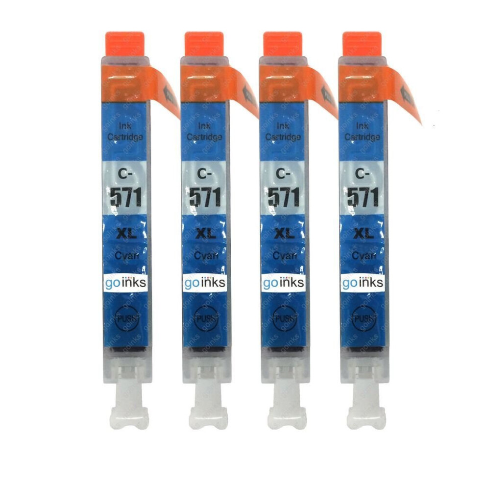 Cartouches d'encre cyan compatibles 4 Go Inks pour remplacer Canon CLI-571C /non-OEM pour imprimantes PIXMA