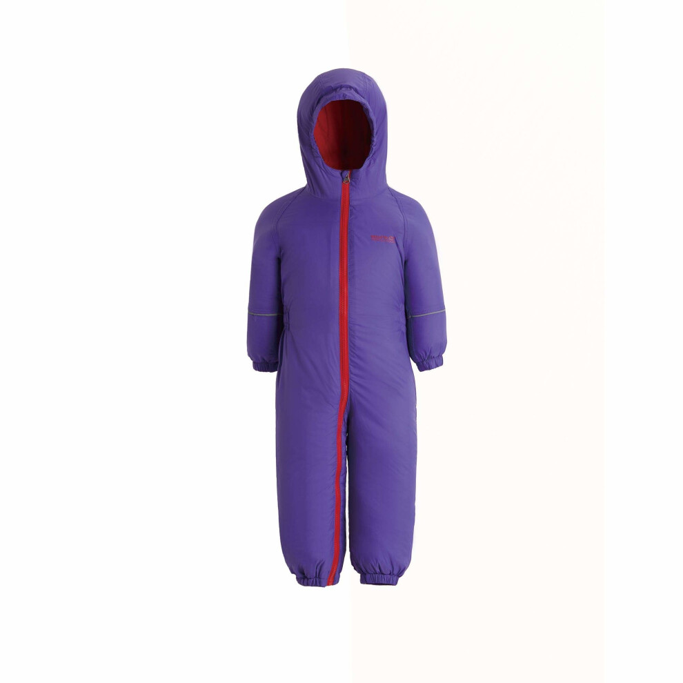 Regatta Kids Splosh III Waterproof & Breathable Insulated All-In-One Outdoor Rain Suit,Blue,Size 6-12 Month