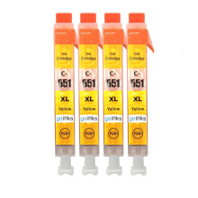 Go Inks C-551Y Gelb Tintenpatrone – Ersatz für Canon CLI-551Y (4er Pack) kompatibel mit PIXMA Druckern