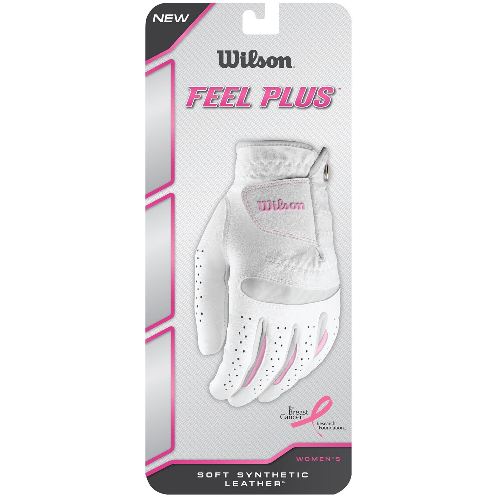 Wilson Women's Feel Plus Golf Glove, Left Hand, Medium