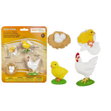 Safari Ltd. Life Cycle of a Chicken - Realistiske p?dagogiske leget?jsfigurer - Miniature Fjerkr? Lifecycle Collection til drenge, piger og b?rn