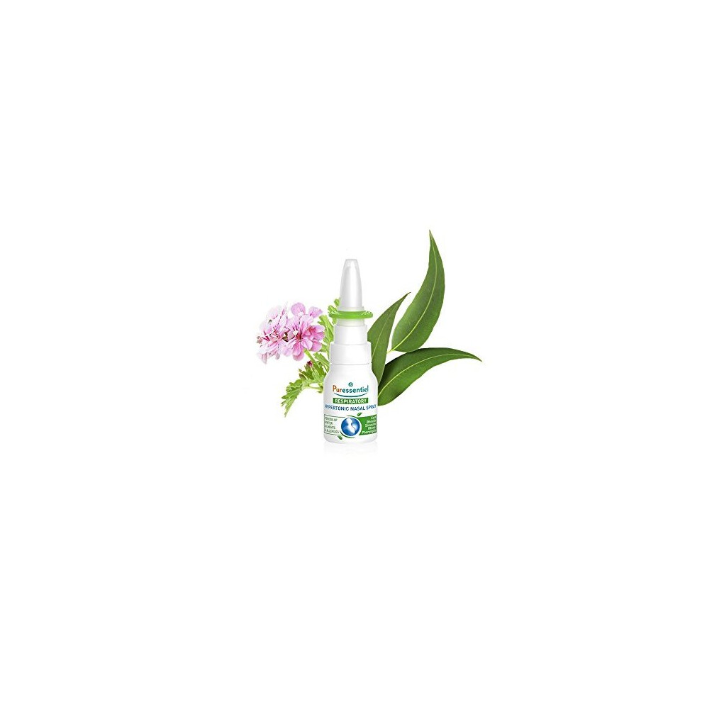 Puressentiel Hypertonic Nasal Spray 15Ml - Congestion Relief - Instant Action - Blocked Nose, Cold, Hay Fever, Allergies, Sinusitis - 100% Natural,...
