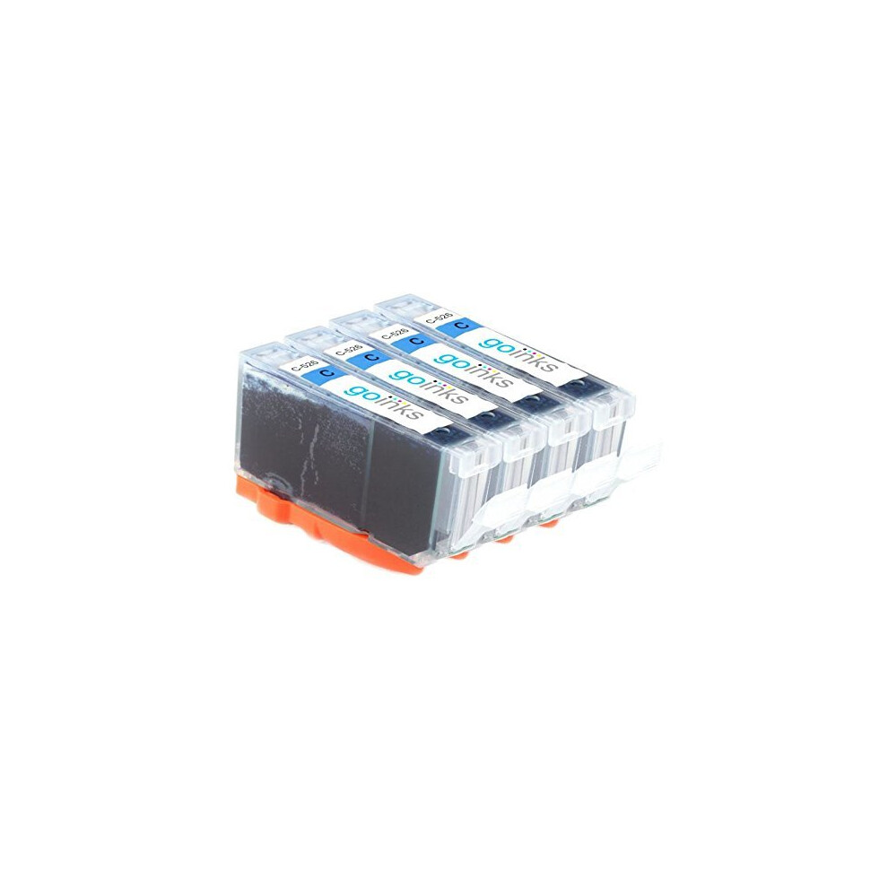 Cartouche d'encre cyan Go Inks C-526C compatible pour remplacer la cartouche Canon CLI-526C à utiliser avec les imprimantes Canon PIXMA (Pack de 4)