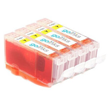 Go-Inks Kompatible Go Inks C-521Y Gelbe Tintenpatrone als Ersatz für Canon CLI-521Y für Canon PIXMA Drucker (4er Pack)
