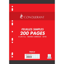 Conquérant - Punched Double Sided Paper A4 Seyès F. simples