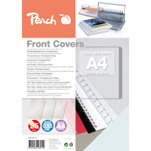 Peach PB100 15 Clear Binding Covers, 0.7 mm, A4, 25 sheets, Clear
