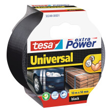 Tape - tesa - Extra Power - 50 mm x 10 m - Zwart - Versterkt met stof - Multi-toepassingen