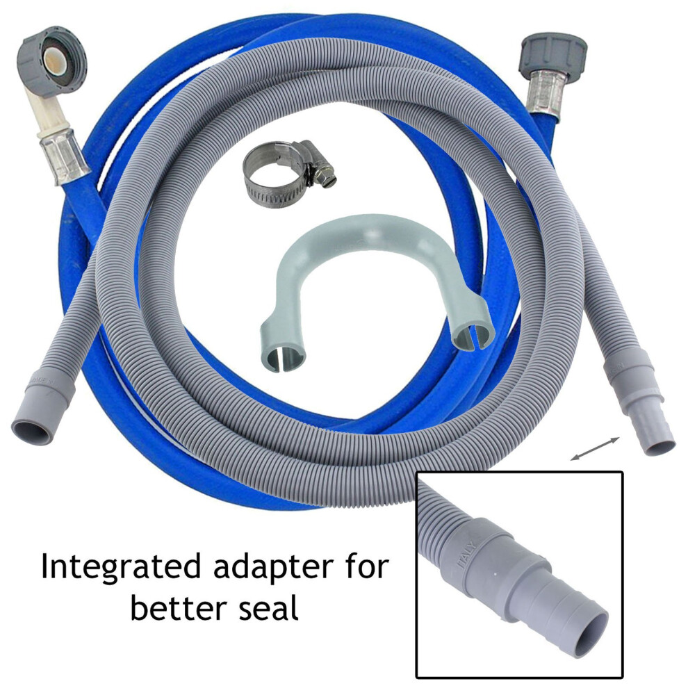 SPARES2GO Universal Cold Water Fill Long Inlet Pipe Feed + 2.5m Drain Hose Extension Kit (3.5m)