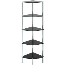 ASPECT Polo 5 Tier Corner Display Glass Unit-Black, S