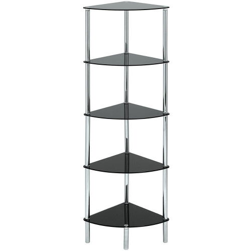 ASPECT Polo 5 Tier Corner Display Glass Unit-Black, S