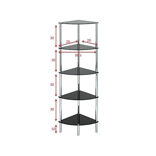 ASPECT Polo 5 Tier Corner Display Glass Unit-Black, S 1