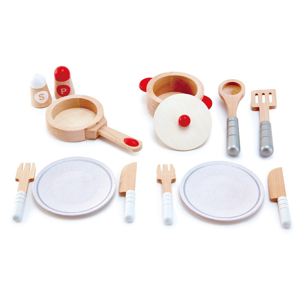 Hape International HapeÃÂ E3150 Wooden Kitchen Toy Set, Beige