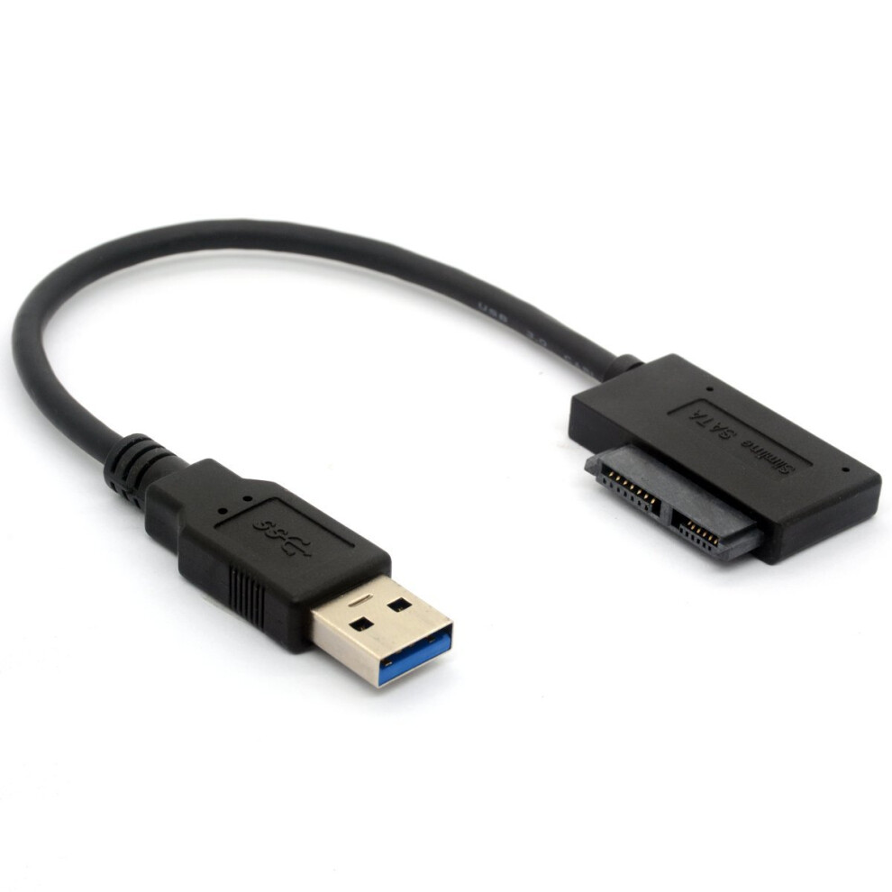 Usb 3.0 To 7+6 13Pin Slimline Sata Cable Adapter For Laptop Cd Dvd Rom Optical Drive 729680037426