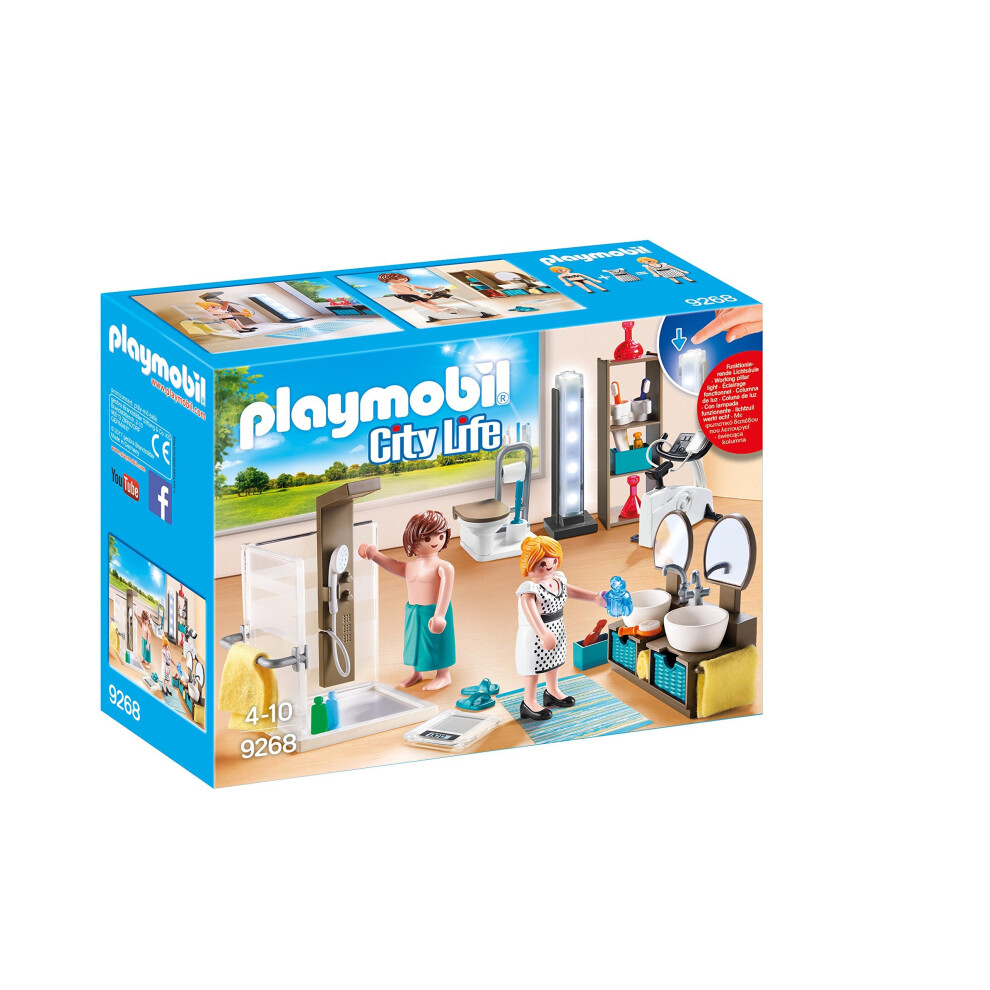 Playmobil 9268 City Life Bathroom with Working Lights