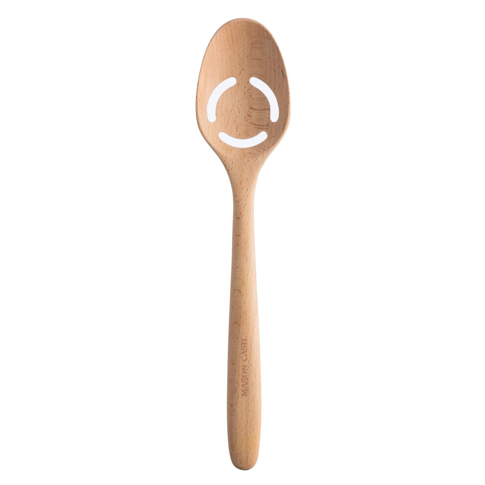 Mason Cash Innovative Kitchen Slotted Spoon, Wood, Beige, 32.6 x 6.8 x 2.4 cm