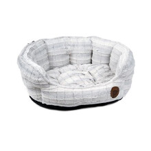 Petface Plush Oval Dog Bed, Medium, White