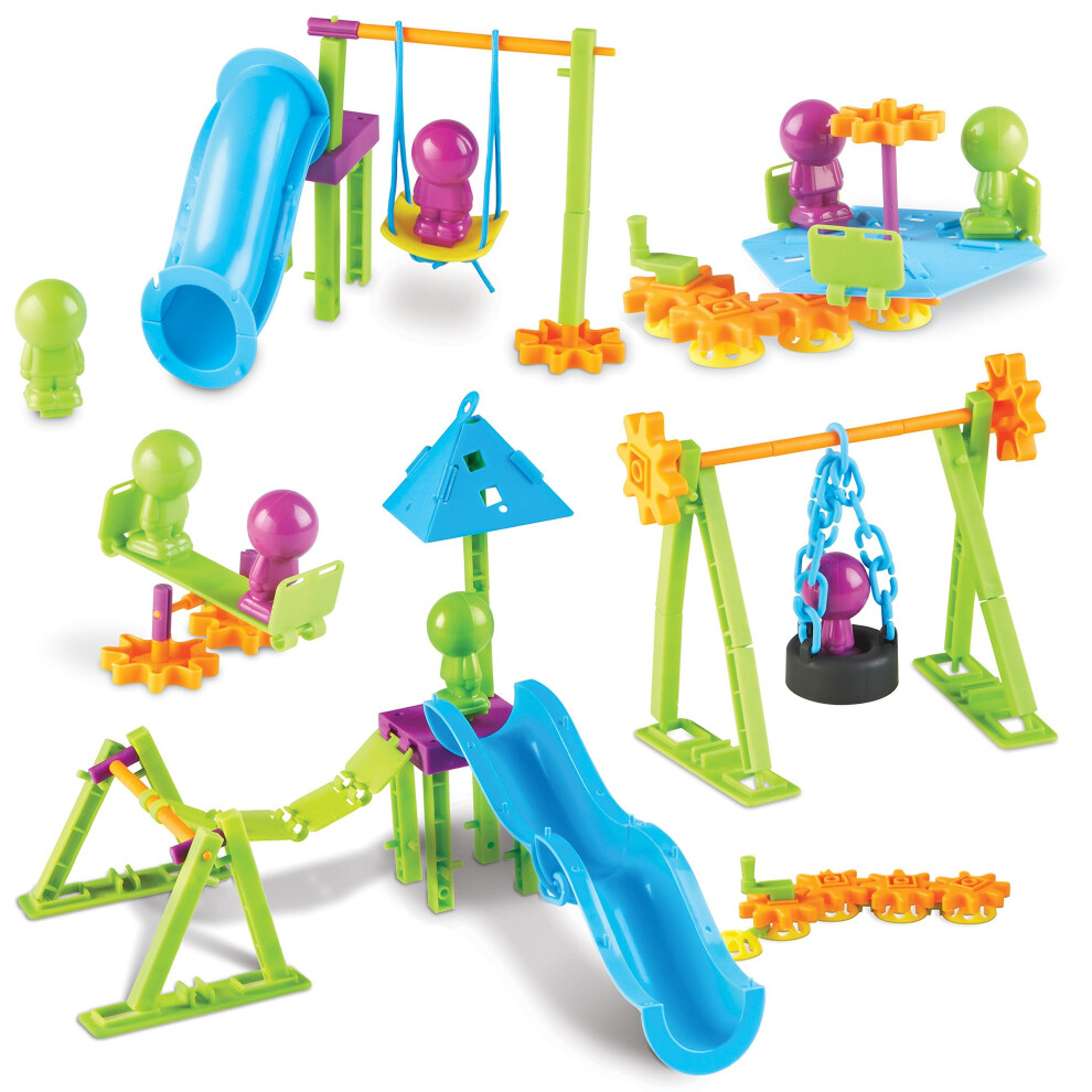 Jeu de construction STEM Learning Resources - Ensemble d'ing?nierie et design de 104 pi?ces, multicolore, pour enfants de 5 ans et plus.