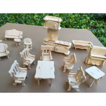 Cute room Wooden Dolls House Furniture Set - 28 Pieces - suitable for Doll House