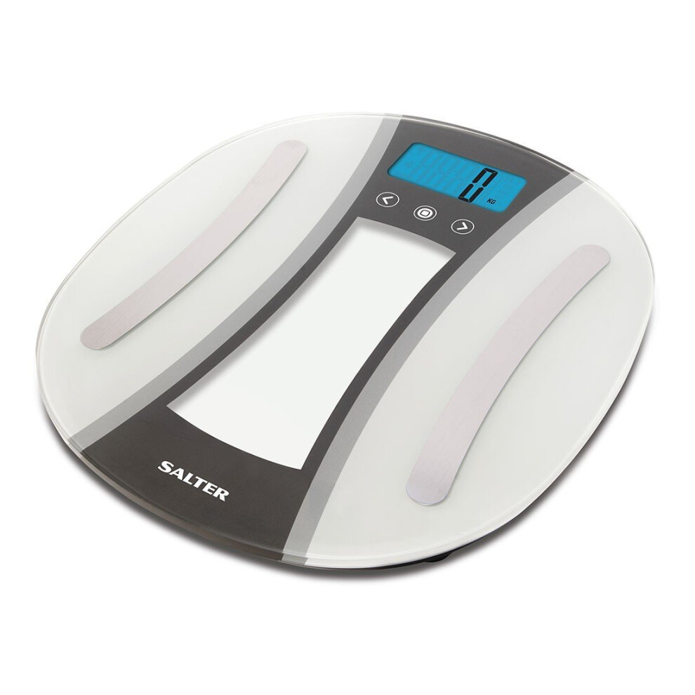 Salter Curve Body Analyser Digital Bathroom Scales, Sleek Glass Design, Weigh with 8 User Memory, Child + Athlete Mode, Easy Read Display, Generous...