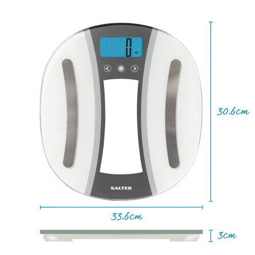 Salter Curve Body Analyser Digital Bathroom Scales, Sleek Glass Design