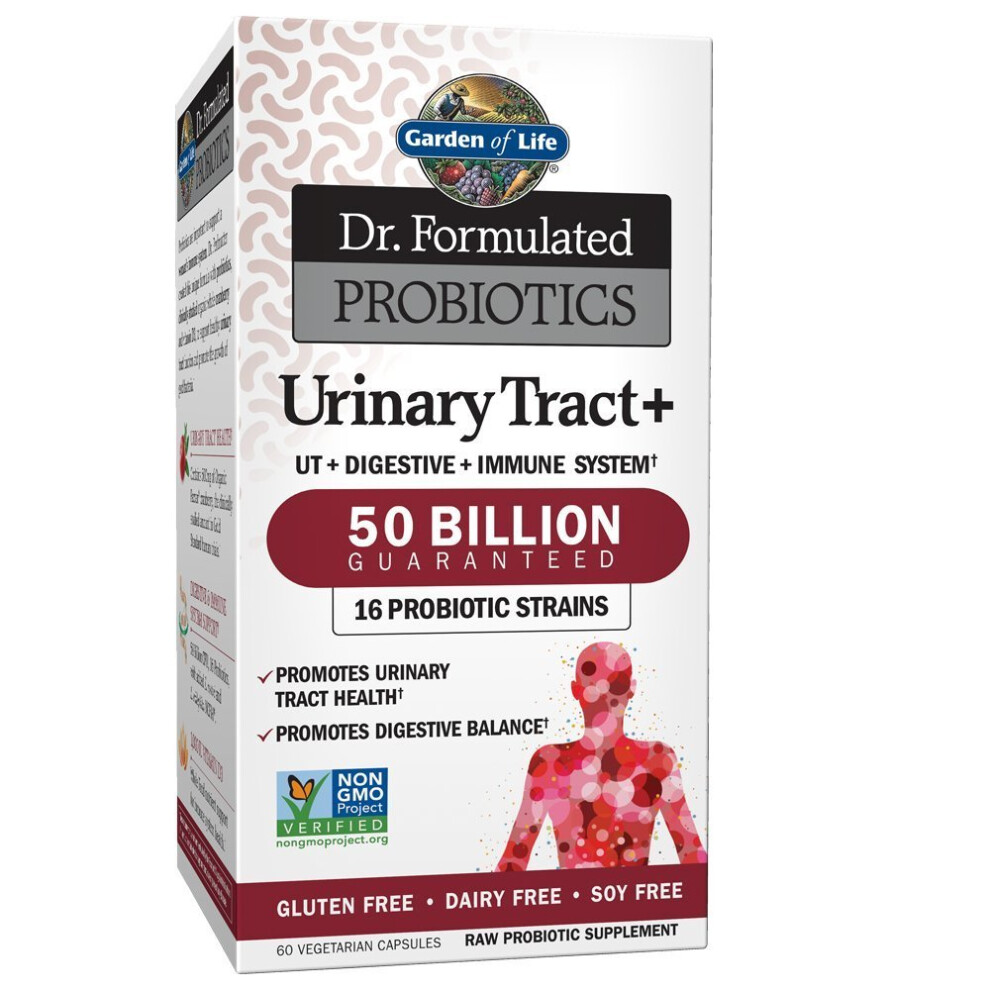 Garden of Life Dr. Formulated Probiotics Urinary Tract+ 50 Billion (Gluten & Dairy Free, 60 Vegetarian Capsules)