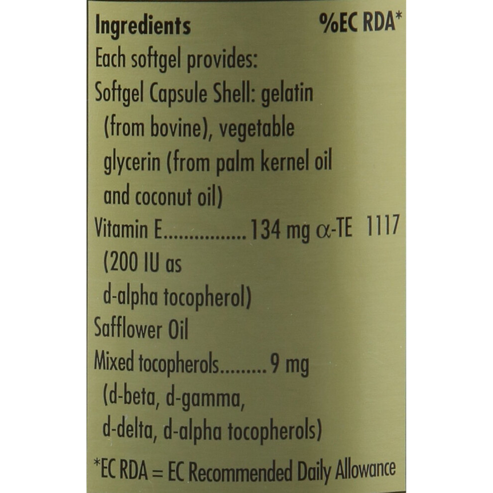 Solgar Vitamin E 134 mg  (200 IU) Softgels - Pack of 250