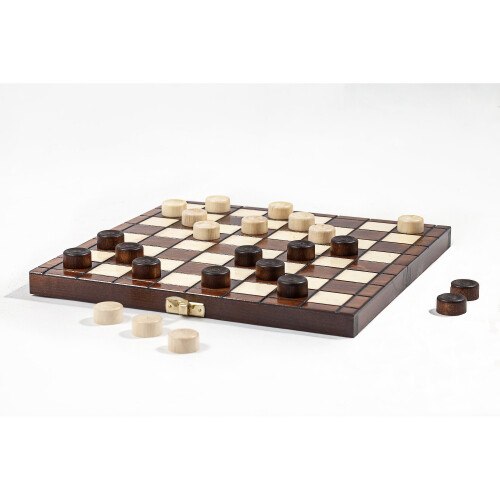 10" Traditional Hand Crafted Wooden Draughts Checkers Set 2