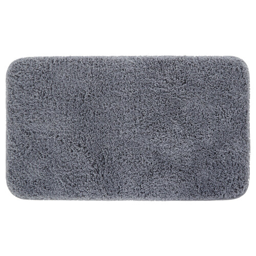 Microfiber Anti slip Rubber Backed Bath Mat - 50 x 80cm (Grey)