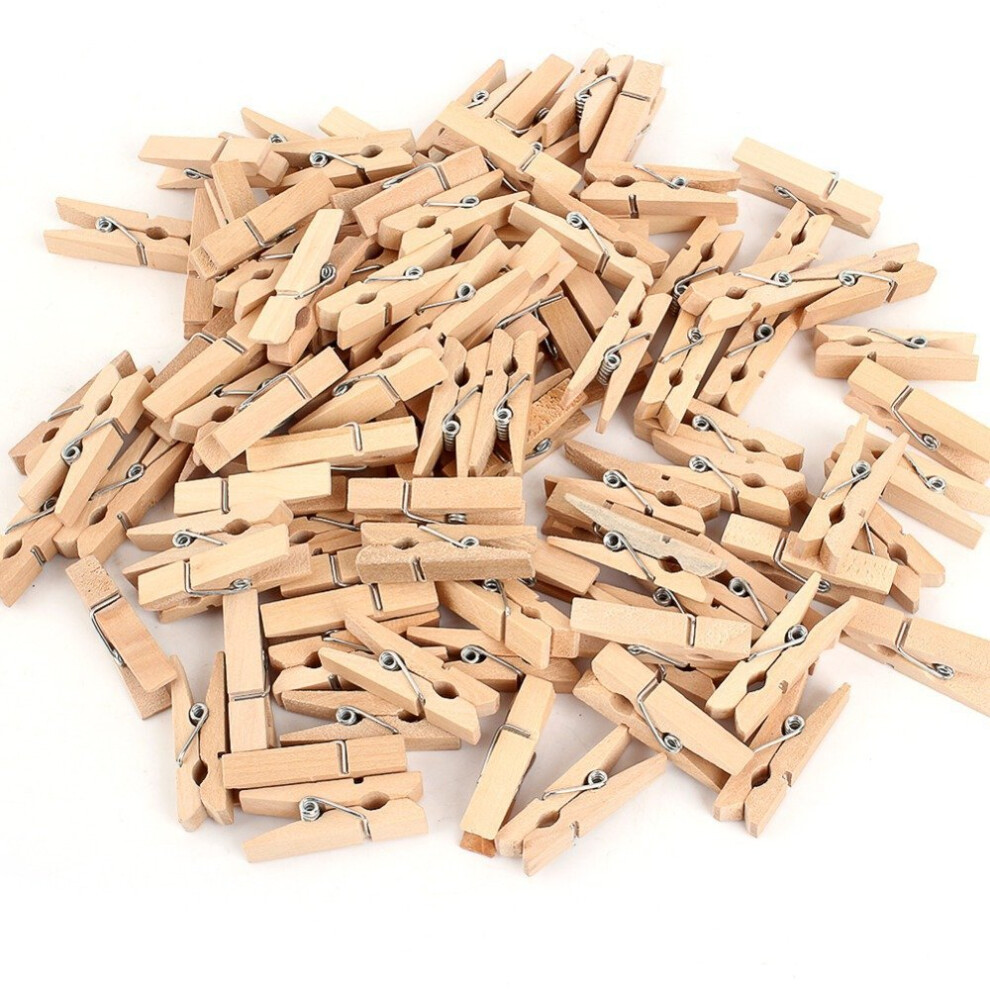 200 Natural Wooden Mini Pegs Crafts Weddings Parties Baby Showers 1 Inch