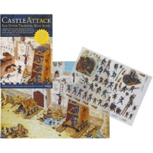 Castle Attack - Rub Down Transfers - Medieval Castle Siege Scene