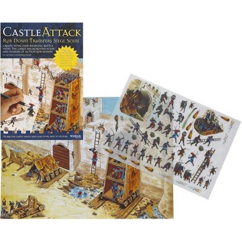 Castle Attack - Rub Down Transfers - Medieval Castle Siege Scene